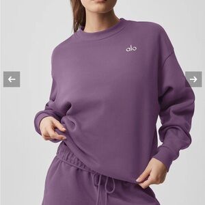 ALO Yoga Accolade Crew Neck Pullover Large Limited: Plum Kiss NWT